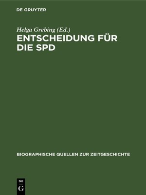 cover image of Entscheidung für die SPD